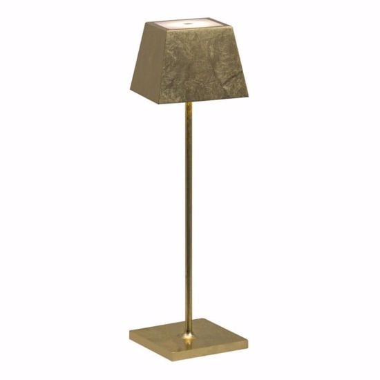 Picture of Rossini Siesta LED outdoor table lamp restaurant golden leaf metal 2700k