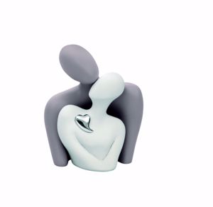 Picture of Memory sculpture lovers white and dove grey 21cm