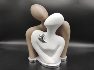 Picture of Memory sculpture lovers white and dove grey 21cm