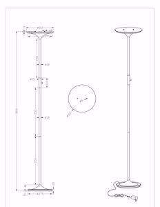 Picture of Piantana led nickel lampada da terra dimmerabile design minimal 3000k 20w