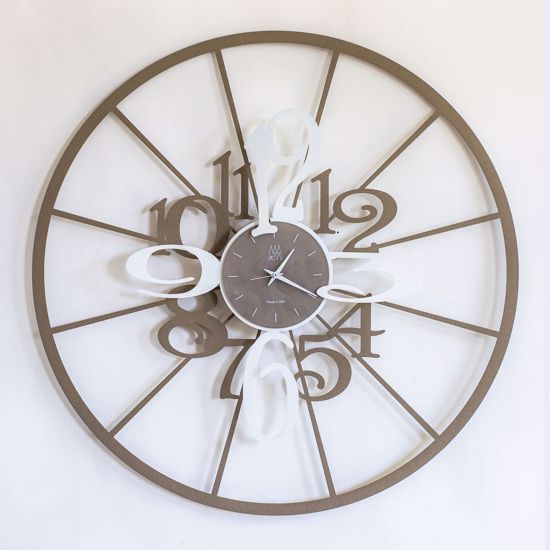 Picture of Arti e mestieri kalesy wall clock beige and white