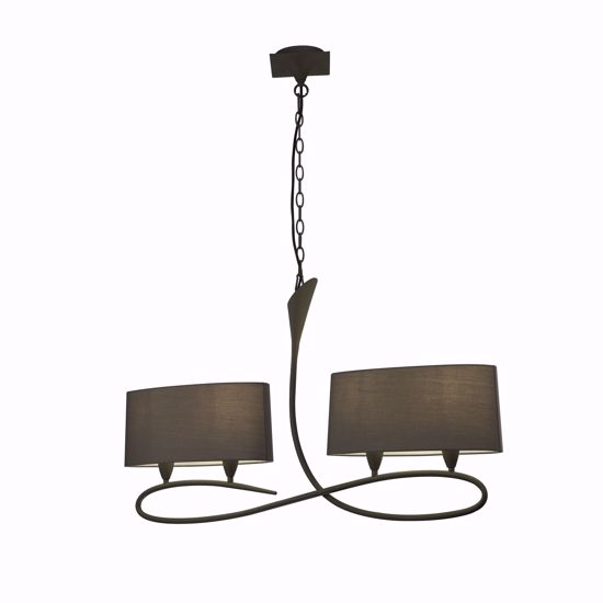 Picture of Mantra lua ash grey suspension with fabric lampshade