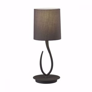 Mantra lua ash grey bedside table lamp with fabric lampshade
