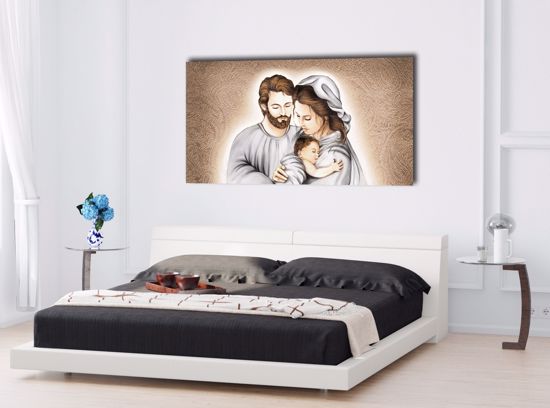 Picture of Contemporary art above bed sacred family 70x40