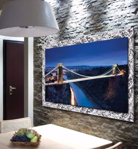 Picture of Manie wall artwork bridge print on canvas 140x70 glossy chrome frame