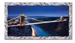 Picture of Manie wall artwork bridge print on canvas 140x70 glossy chrome frame