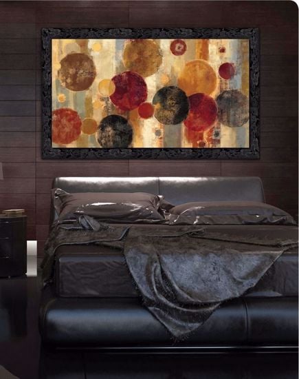 Picture of Manie wall artwork abstract print on canvas 120x90 black frame