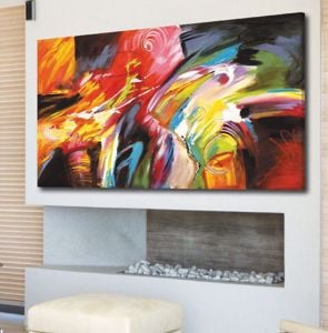 Picture of Manie wall artwork abstract 140x70 in eco-leather with retouch