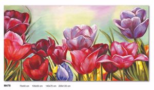 Picture of Wall artwork multicolour flowers canvas print 140x70