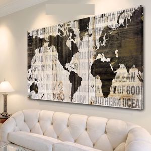 Picture of Wall artwork world map print on canvas 70x40