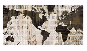 Picture of Wall artwork world map 100x50 print on canvas