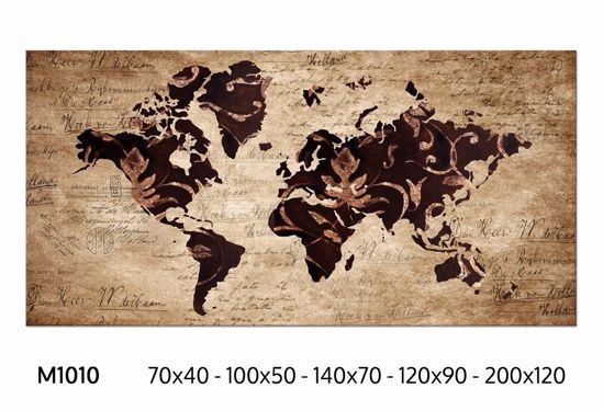 Picture of Manie wall artwork world map print on canvas 100x50