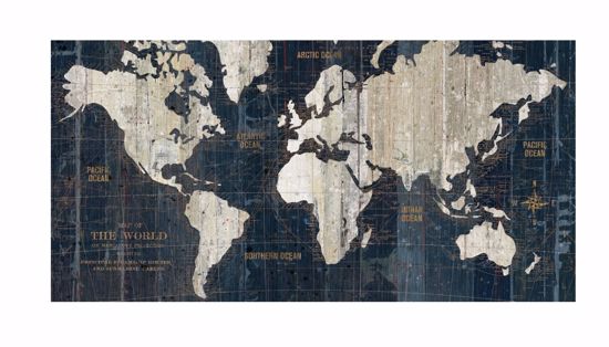 Picture of Wall artwork world map print on canvas 120x90