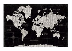 Picture of Wall artwork world map 120x90 print on canvas