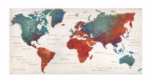 Picture of Wall artwork modern colour planisphere 100x50 canvas print