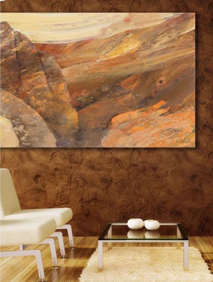 Picture of Wall artwork abstract warm colours print on canvas 100x50