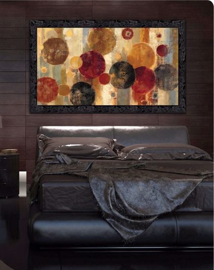 Picture of Manie wall artwork abstract print on canvas 100x50 black frame