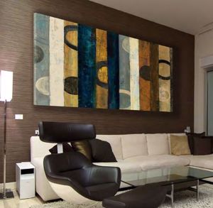 Picture of Wall artwork abstract ethnic stripes and circles canvas print 120x90