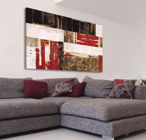 Picture of Quadro astratto moderno 140x70 stampa su tela con decoro pittorico a rilievo per soggiorno
