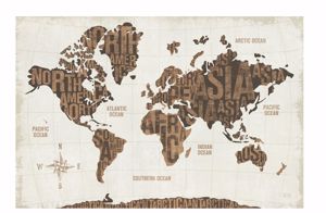 Picture of Manie artwork 70x40 world map faux leather