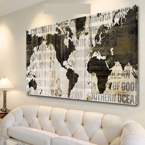 Picture of Manie artwork 120x90 world map faux leather