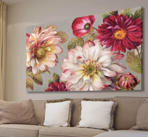 Picture of Manie wall artwork flowers print on canvas 100x50