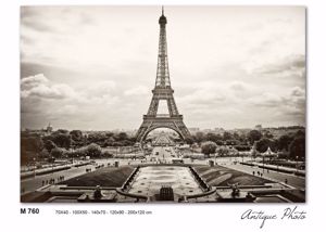 Picture of Wall artwork vintage eiffel tower print on canvas 140x70
