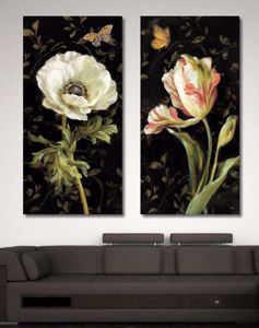 Picture of Manie 2 wall artwork with flowers 120x90 print in canvas