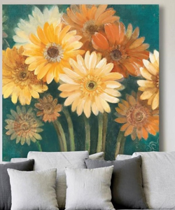 Picture of Manie wall artwork multicolor flowers 50x50 print on canvas