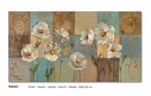 Picture of Wall artwork flowers chabby print on canvas 70x40