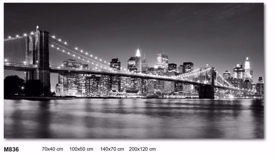 Picture of Wall art brooklyn bridge 100x50 blach and white canvas print