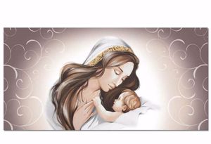 Picture of Manie contemporary art above bed mother and child on eco-leather with glitter and rhinestones 70x40