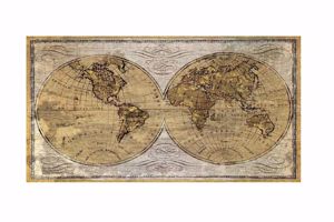 Picture of Wall art antique world map 100x50 vintage canvas