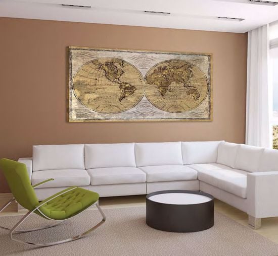 Picture of Wall art antique world map 100x50 vintage canvas