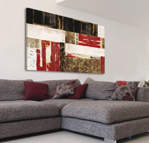 Picture of Quadro moderno astratto 140x70 stampa su ecopelle per soggiorno