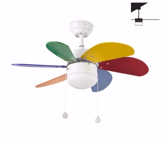Picture of Faro palao multicolour ceiling fan with blades and light