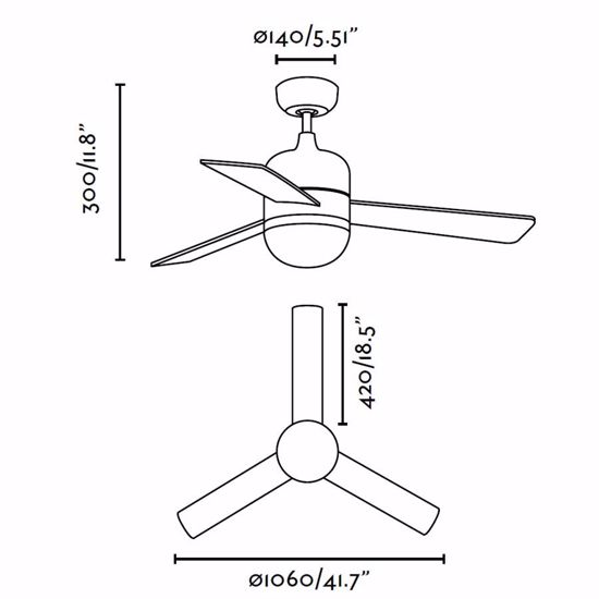 Picture of Faro cebu ceiling fan with blades and light