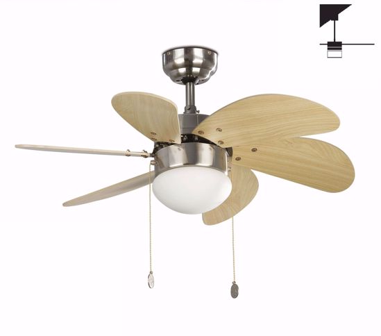 Picture of  modern ceiling fan with blades and light