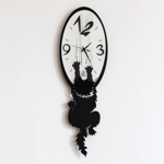 Arti e mestieri crazy tommy wall clock black cat