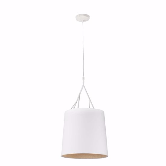 Picture of White tree pendant light in fabric lampshade modern design