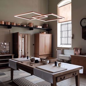 Picture of Lampadario per soggiorno moderno marrone quadrati led 50w 3000k