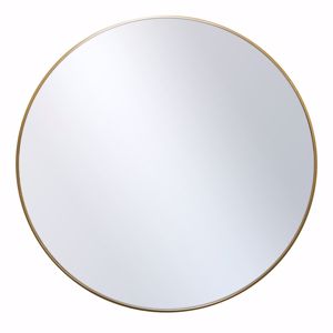 Specchio bagno a parete rotondo 70cm moderno cornice oro satinato
