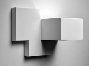 Picture of Side sforzin applique cubo di gesso bianca pitturabile moderna