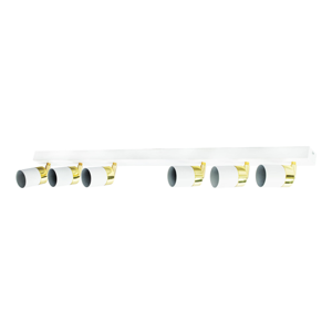 Picture of Plafoniera batman con 6 spot faretti bianco oro direzionali per interni