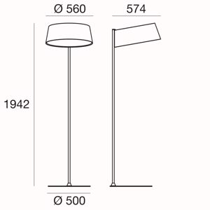 Ma&de oxygen fl2 regular floor lamp led light moern design white-finish lampshade