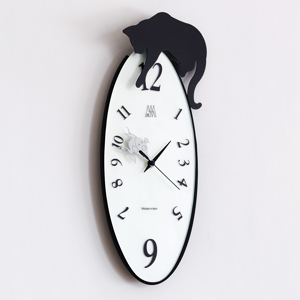 Picture of Grande orologio da parete nero ovale quadrante vetro