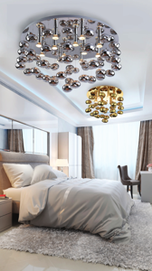 Picture of Plafoniera luxury bolle di vetro oro 50cm per camera da letto elegante