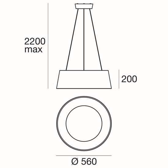 Ma&de oxygen suspension led light ø56cm modern design azure and white design