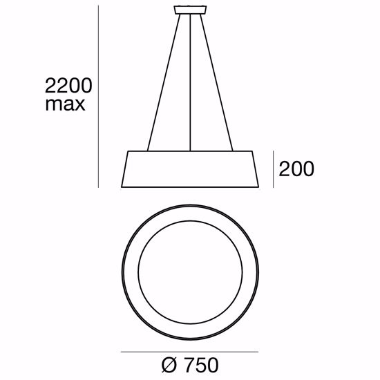 Picture of Ma&de oxygen original suspension led light ø75cm  modern design yello and white lampshade