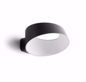 Dimmable led wall light ø34.8cm circular and modern design black and white oxygen